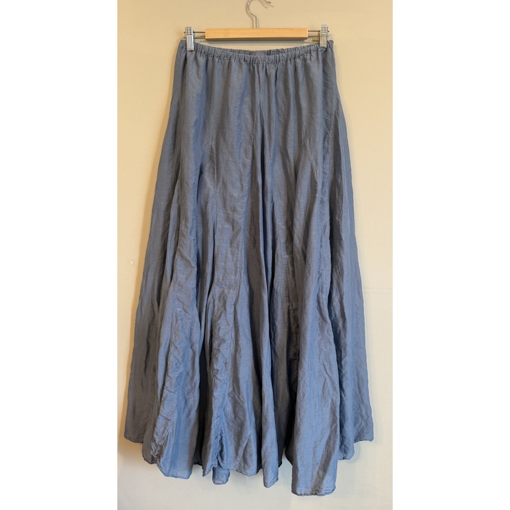 CP Shades Lily Maxi Skirt Blue Silk Cotton  Large